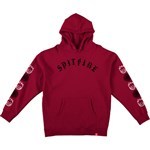 spitfire sweatshirt kids hood old e combo sleeve (maroon)