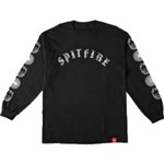 spitfire tee shirt long sleeves old e combo (black)