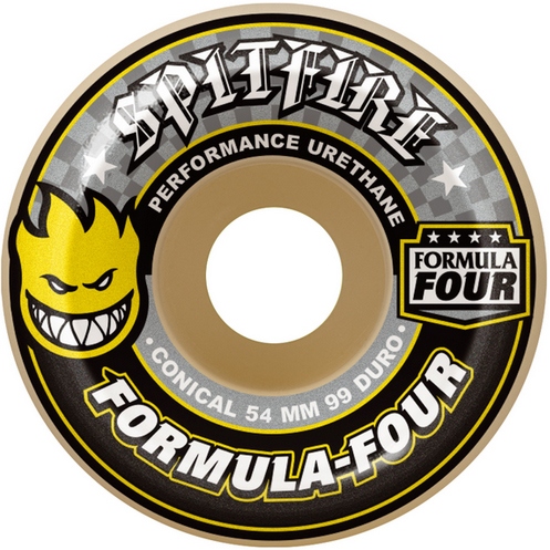 spitfire wheels formula four conical (yellow print) 99a 54mm