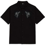 televisi star shirt short sleeves work ccbuttonshirt (black)