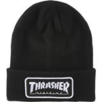 thrasher beanie logo patch (black)