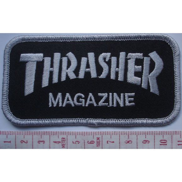 thrasher patch logo (grey/black)