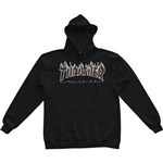 thrasher sweatshirt hood flame logo (black/black)