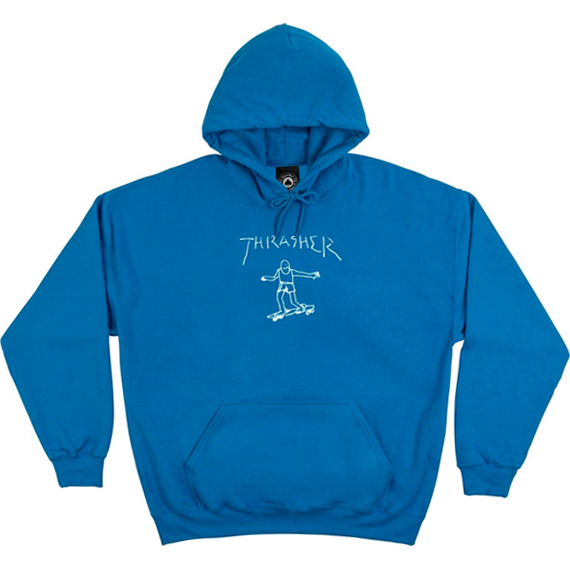 thrasher sweatshirt hood gonz (sapphire)