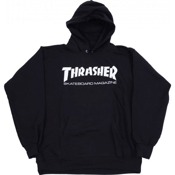 thrasher sweatshirt hood skate mag (black)
