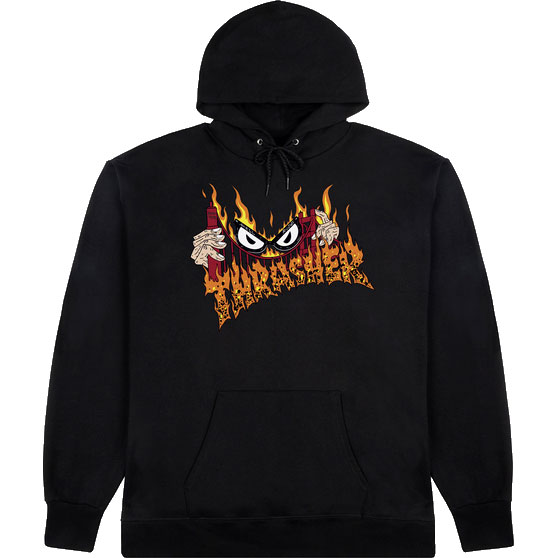 thrasher sweatshirt hood sucka free neckface (black)