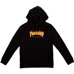 thrasher sweatshirt kids hood flame logo (black)