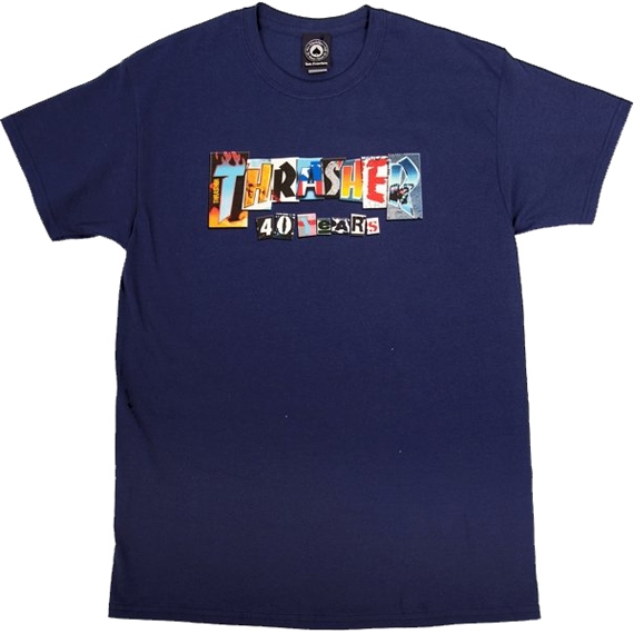thrasher tee shirt 40 years (navy)