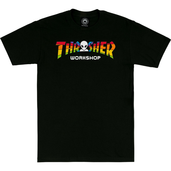 thrasher tee shirt alien workshop spectrum (black)