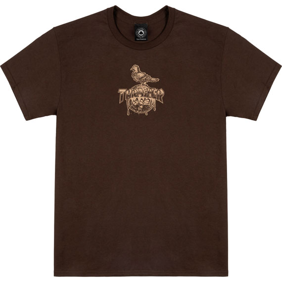 thrasher tee shirt antihero cover the earth (dark chocolate)