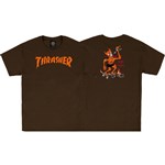 thrasher tee shirt burn it down neckface (dark chocolate)