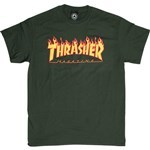 thrasher tee shirt flame logo (forest green)