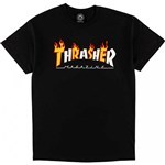 thrasher tee shirt flame mag (black)