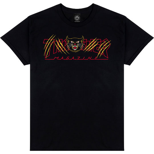 thrasher tee shirt gato (black)