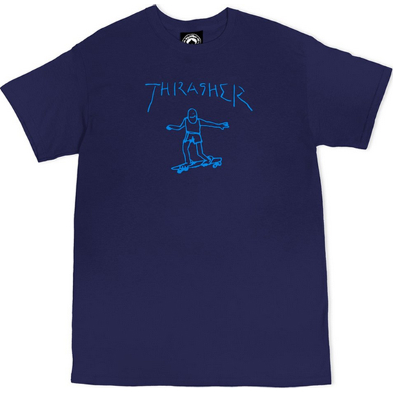 thrasher tee shirt gonz (navy/light blue)