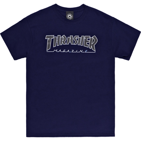 thrasher tee shirt outlined (navy)