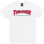 thrasher tee shirt outlined (white/red)