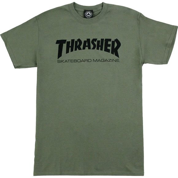 thrasher tee shirt skate mag (army green)