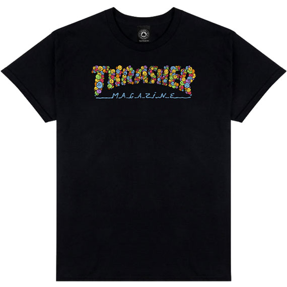 thrasher tee shirt smile by spanky (black)