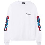 tired tee shirt long sleeves wobbles (white)