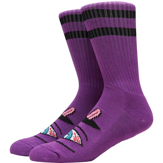 toy machine socks bloodshot eye (purple)