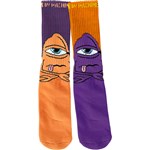 toy machine socks bored sect (purple/orange)