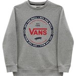 vans sweatshirt kids crew logo check (cement heather)