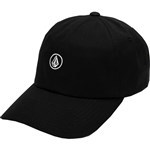 volcom cap baseball polo dad hat circle stone (black)