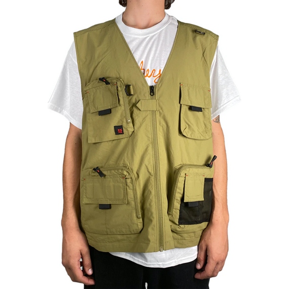 volcom jacket loose trucks tight lines vest (old mill)