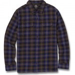 volcom shirt flannel long sleeves skate vitals taylor (navy)