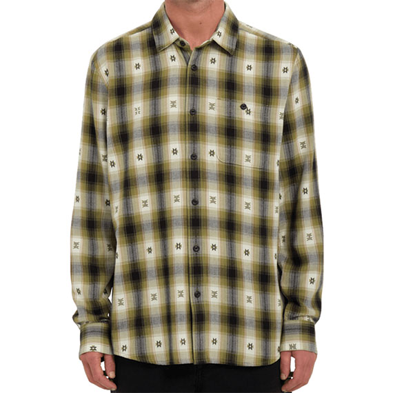 volcom shirt flannel long sleeves skate vitals simon b (green)