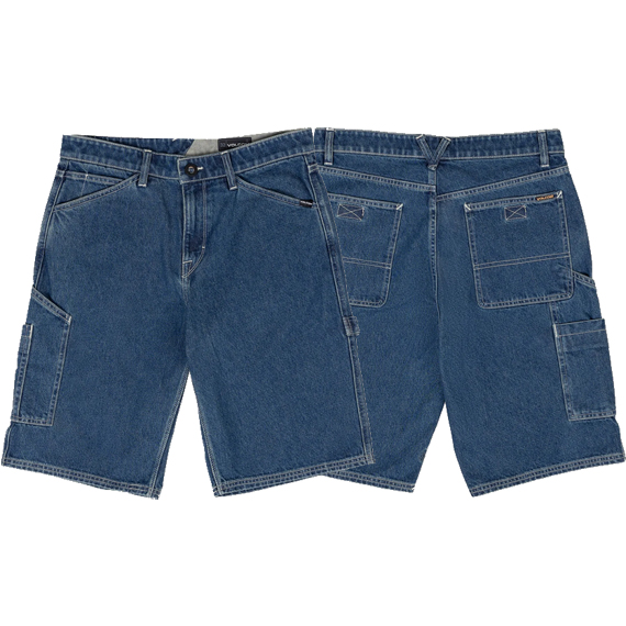 volcom short labored denim utility (indigo ridge wash)