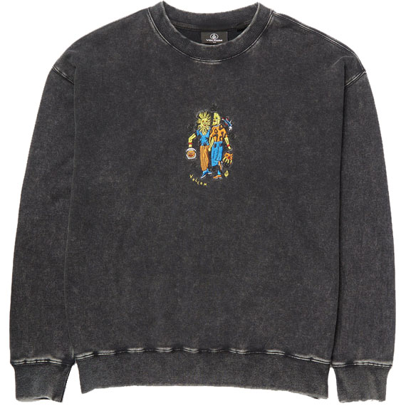 volcom sweatshirt crew fa bob mollema (light acid black)