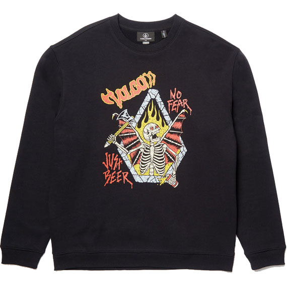 volcom sweatshirt crew noder (black)