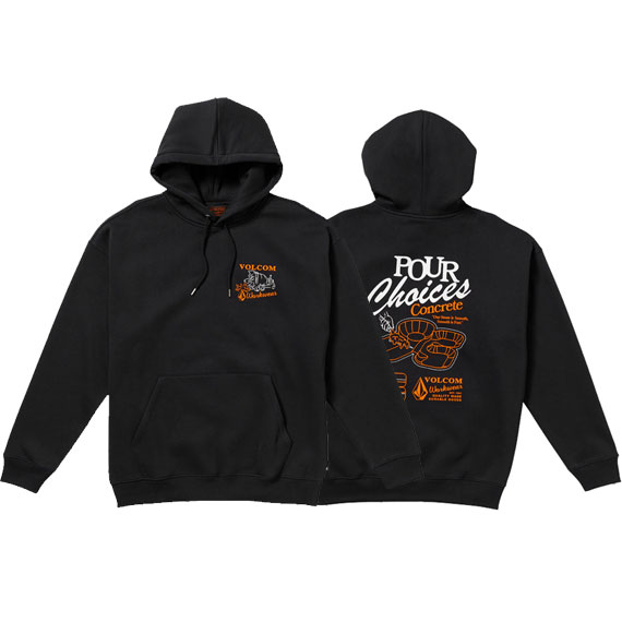 volcom sweatshirt hood pour choices (black)