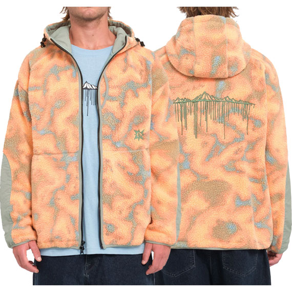 volcom sweatshirt hooded zip polar iguchi (tigerlily)