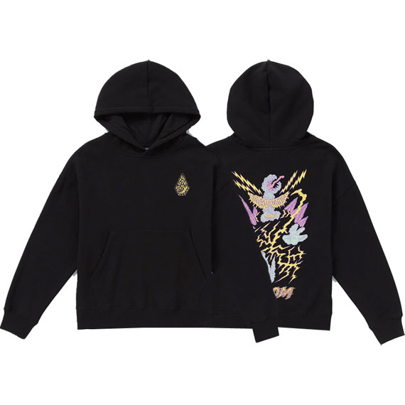 volcom sweatshirt kids hood fa tetsunori (black)