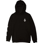 volcom sweatshirt kids hood iconic stone (black)