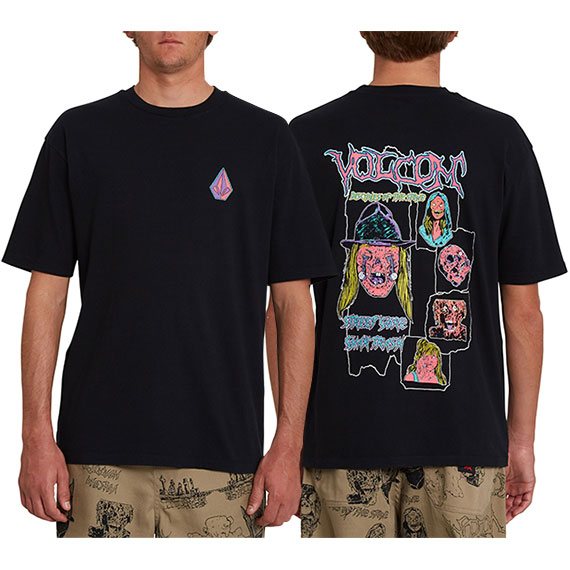 volcom tee shirt dots spacegoolz (black)