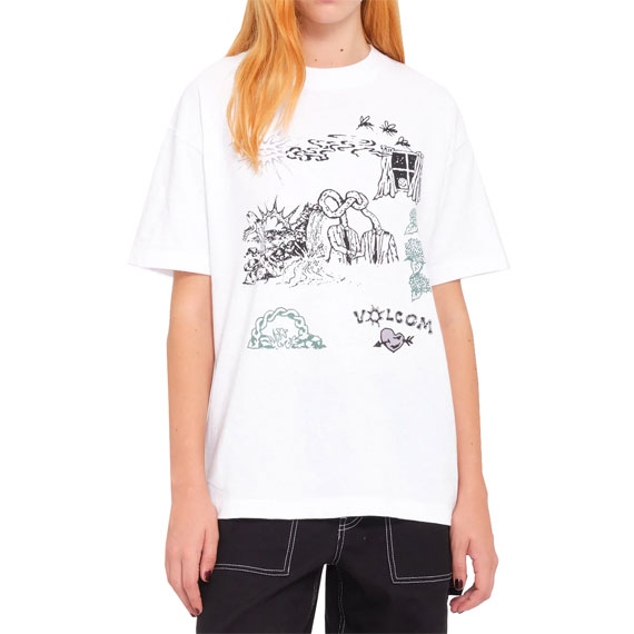 volcom tee shirt girls fa keutchi (white)