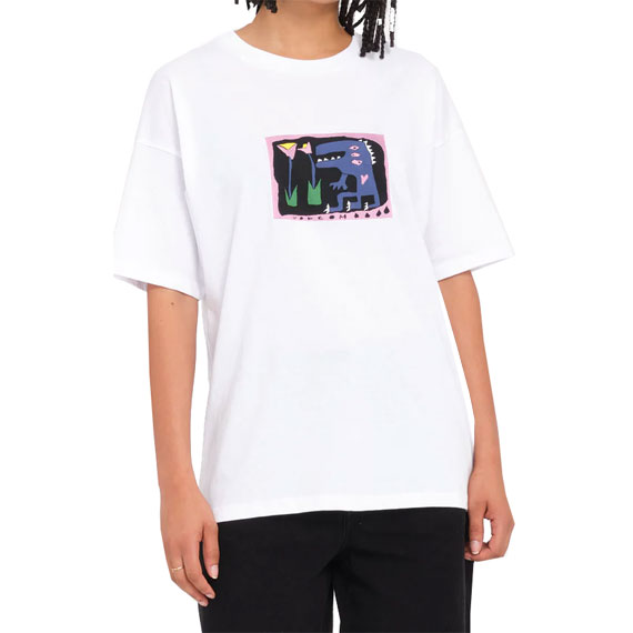 volcom tee shirt girls ride the (white)