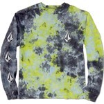 volcom tee shirt kids long sleeves iconic dye (lime tie dye)