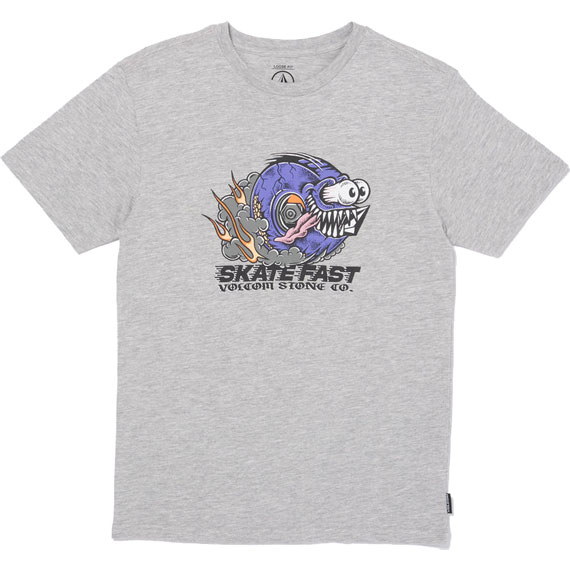 volcom tee shirt kids skate fast (heather grey)