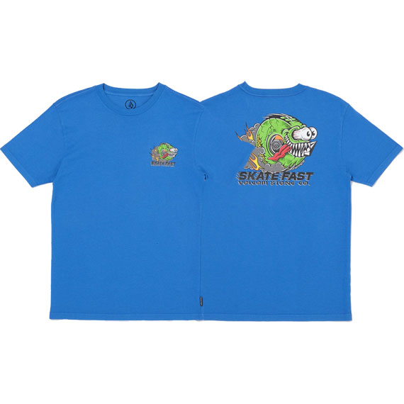 volcom tee shirt kids skate fast (patriot blue)