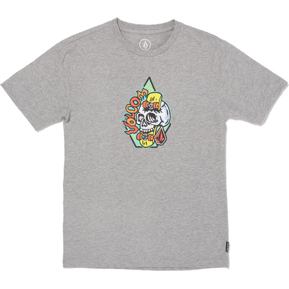volcom tee shirt kids skullskate heather (grey heather)