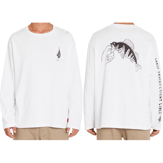 volcom tee shirt loose trucks tight lines long sleeves lse (wh)