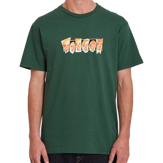 volcom tee shirt louie lopez faces (forest)