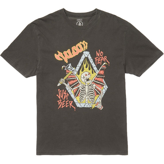 volcom tee shirt pw just beer (black)