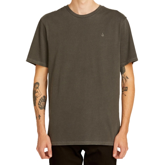 volcom tee shirt solid stone emb (black)