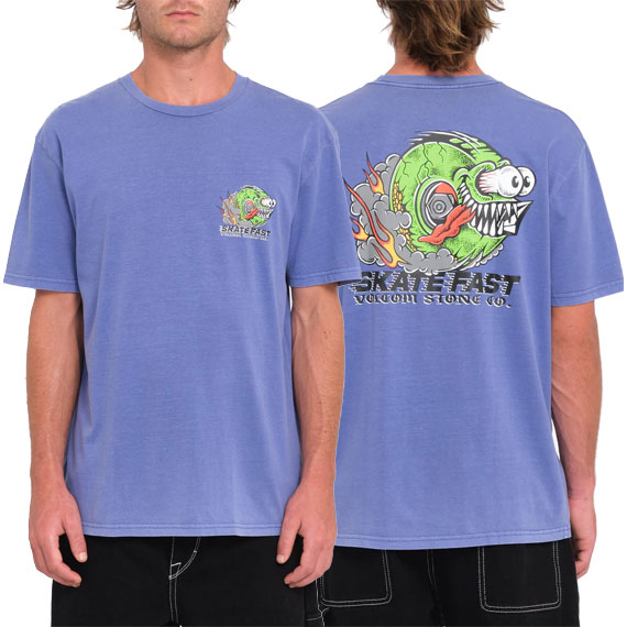volcom tee shirt crazee wheel (ballpoint blue)